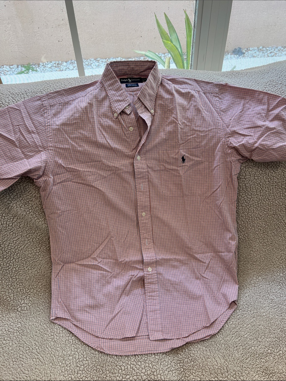 Ralph Lauren Pink Micro-Check Button-Down Shirt